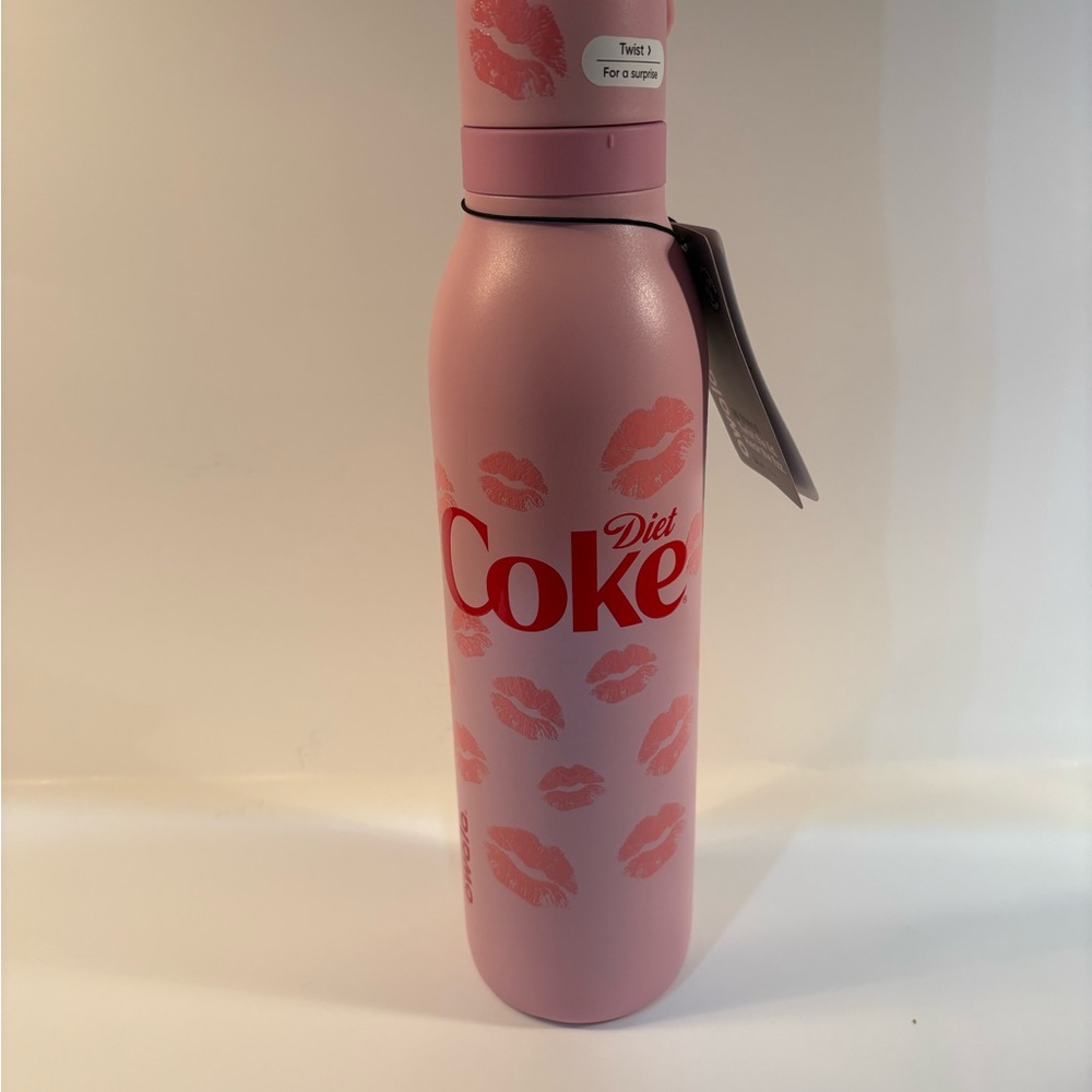 Diet Coke Pink Bottle with Lip Print